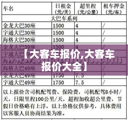 【大客车报价,大客车报价大全】