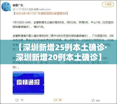 【深圳新增25例本土确诊·深圳新增20例本土确诊】