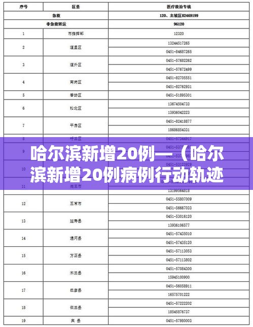 哈尔滨新增20例—（哈尔滨新增20例病例行动轨迹）
