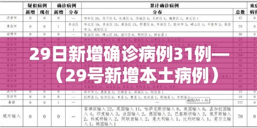 29日新增确诊病例31例—（29号新增本土病例）