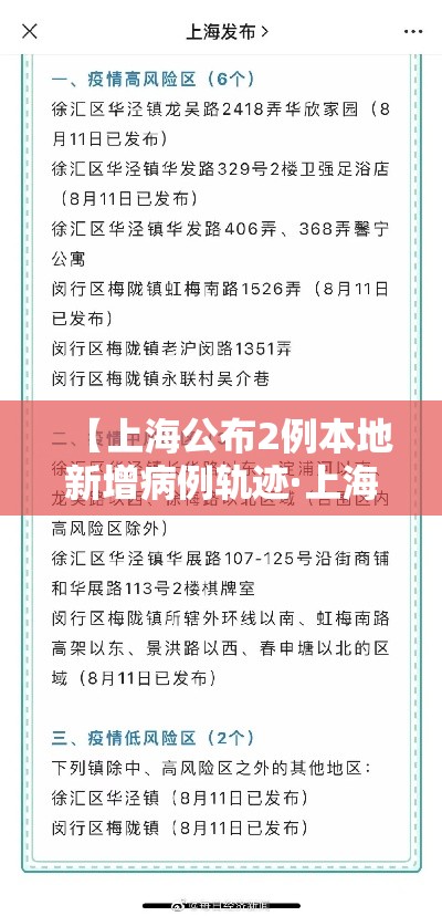 【上海公布2例本地新增病例轨迹·上海新增2例本地确】