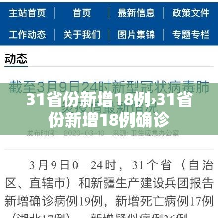 31省份新增18例›31省份新增18例确诊 31省份新增18例›31省份新增18例确诊