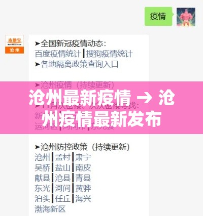 沧州最新疫情 → 沧州疫情最新发布