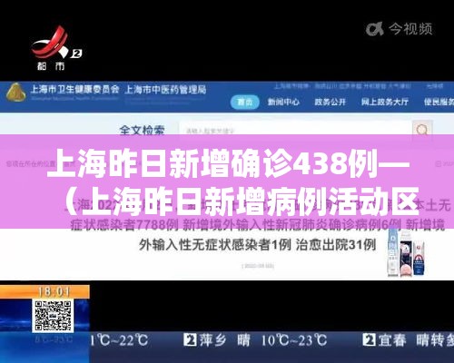 上海昨日新增确诊438例—（上海昨日新增病例活动区域）
