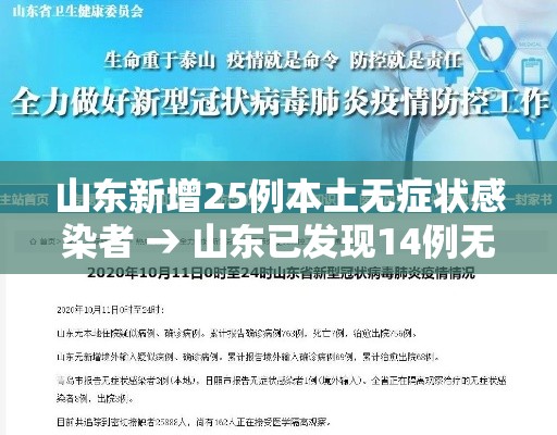 山东新增25例本土无症状感染者 → 山东已发现14例无症状感染者 山东新增25例本土无症状感染者 → 山东已发现14例无症状感染者