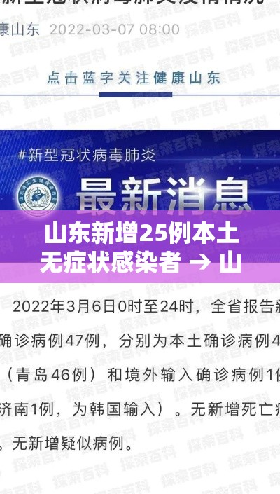 山东新增25例本土无症状感染者 → 山东已发现14例无症状感染者 山东新增25例本土无症状感染者 → 山东已发现14例无症状感染者