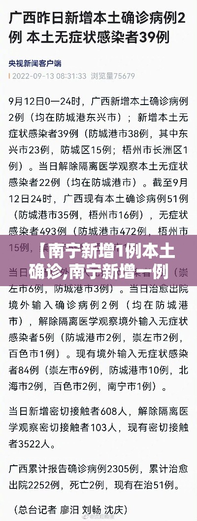 【南宁新增1例本土确诊,南宁新增一例】