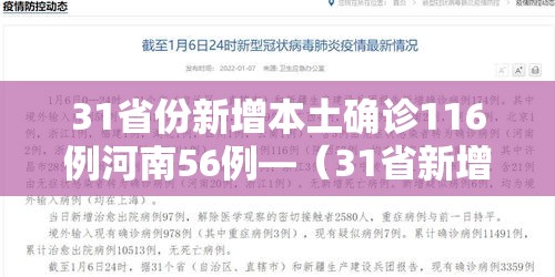 31省份新增本土确诊116例河南56例—（31省新增确诊24例河南）