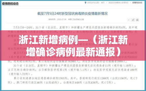 浙江新增病例—(浙江新增确诊病例最新通报) 浙江新增病例—(浙江新增确诊病例最新通报)