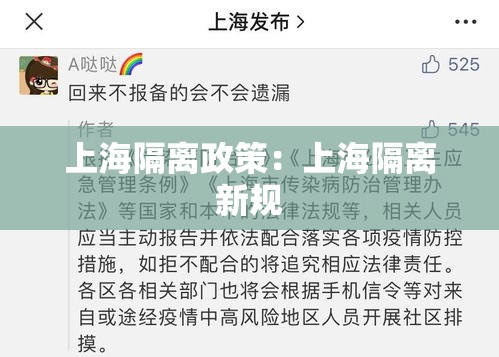 上海隔离政策：上海隔离新规