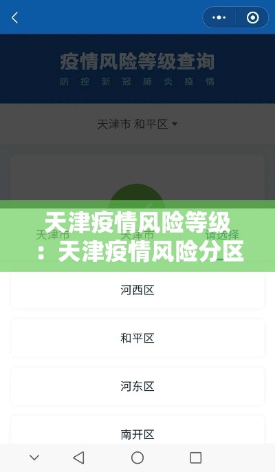 天津疫情风险等级：天津疫情风险分区