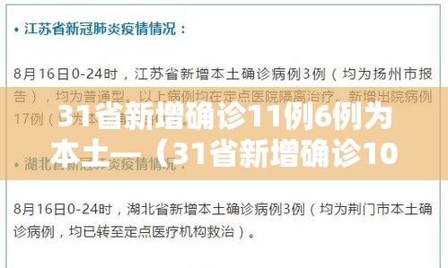 31省新增确诊11例6例为本土—（31省新增确诊103例本土88例）