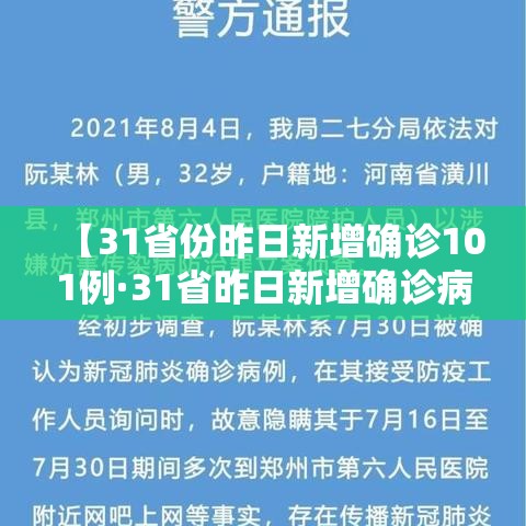 【31省份昨日新增确诊101例·31省昨日新增确诊病例14例】