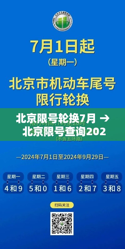 北京限号轮换7月 → 北京限号查询2020年7月轮换