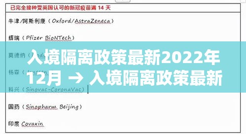 入境隔离政策最新2022年12月 → 入境隔离政策最新2022年12月份