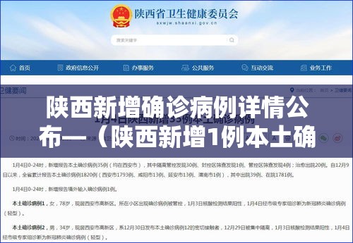 陕西新增确诊病例详情公布—（陕西新增1例本土确诊病例具体情况）
