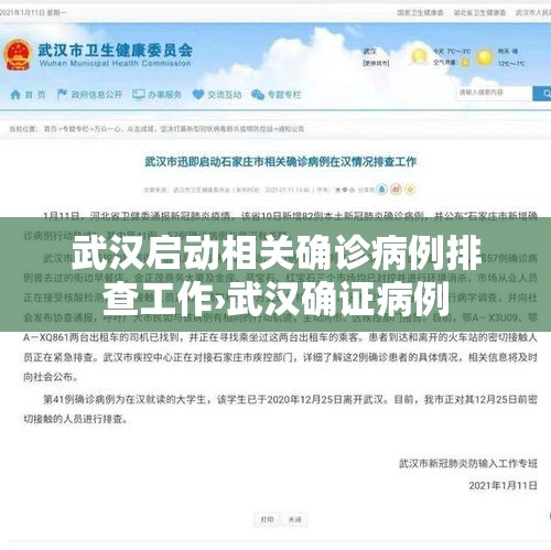 武汉启动相关确诊病例排查工作›武汉确证病例 武汉启动相关确诊病例排查工作›武汉确证病例