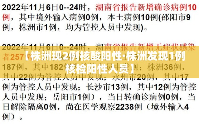 【株洲现2例核酸阳性·株洲发现1例核检阳性人员】