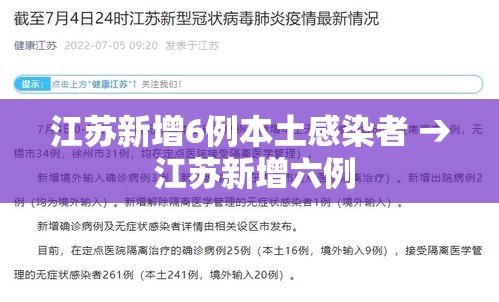 江苏新增6例本土感染者 → 江苏新增六例