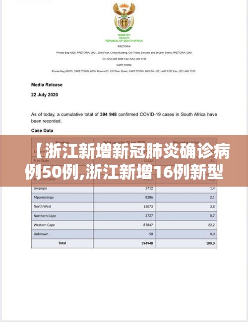 【浙江新增新冠肺炎确诊病例50例,浙江新增16例新型冠状病毒感染的肺炎确诊病例】