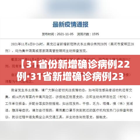 【31省份新增确诊病例22例·31省新增确诊病例23例】