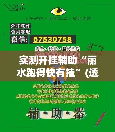 实测开挂辅助“丽水跑得快有挂”(透视挂)辅助透视教程
