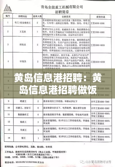 黄岛信息港招聘：黄岛信息港招聘做饭