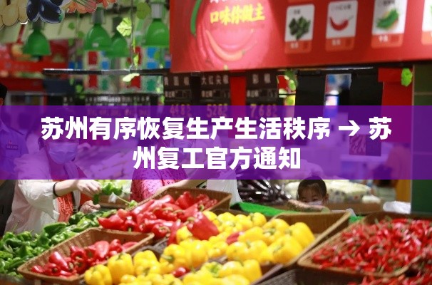 苏州有序恢复生产生活秩序 → 苏州复工官方通知