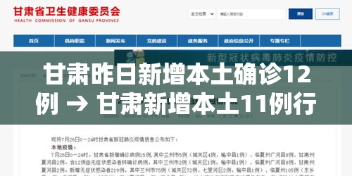 甘肃昨日新增本土确诊12例 → 甘肃新增本土11例行动轨迹 甘肃昨日新增本土确诊12例 → 甘肃新增本土11例行动轨迹