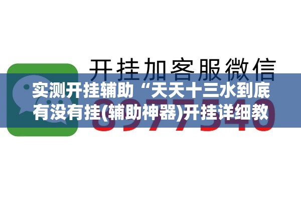 实测开挂辅助“天天十三水到底有没有挂(辅助神器)开挂详细教程