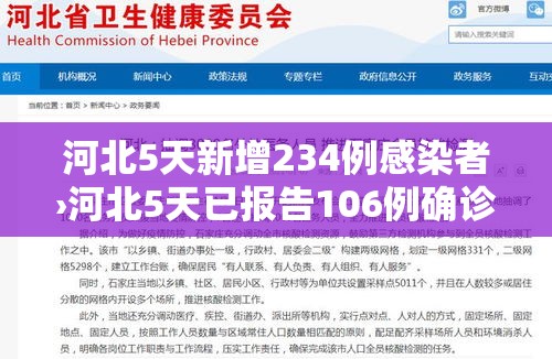 河北5天新增234例感染者›河北5天已报告106例确诊病例
