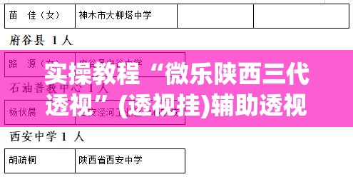 实操教程“微乐陕西三代透视”(透视挂)辅助透视教程