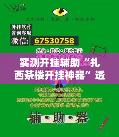 实测开挂辅助“扎西茶楼开挂神器	”透视开挂辅助教程