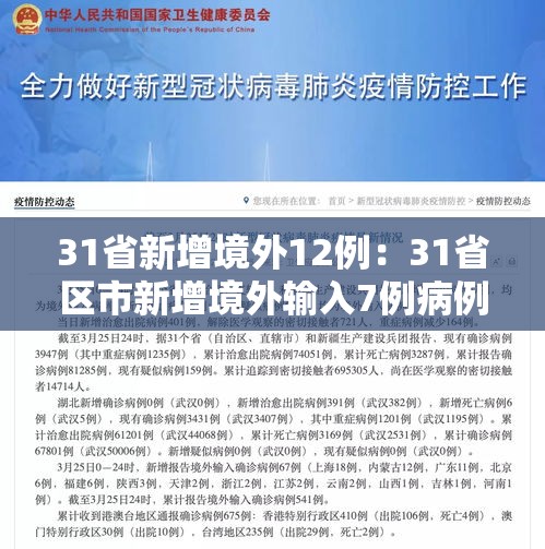 31省新增境外12例：31省区市新增境外输入7例病例