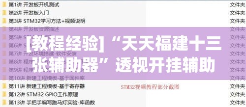 [教程经验]“天天福建十三张辅助器”透视开挂辅助教程