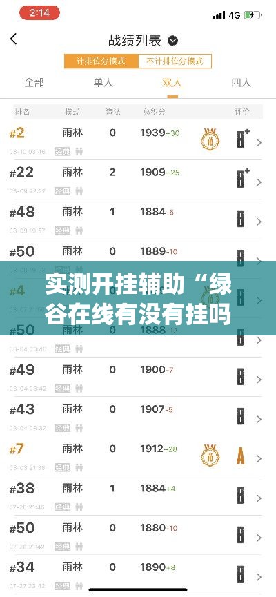 实测开挂辅助“绿谷在线有没有挂吗”(透视挂)辅助透视教程