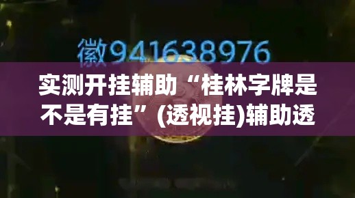 实测开挂辅助“桂林字牌是不是有挂”(透视挂)辅助透视教程
