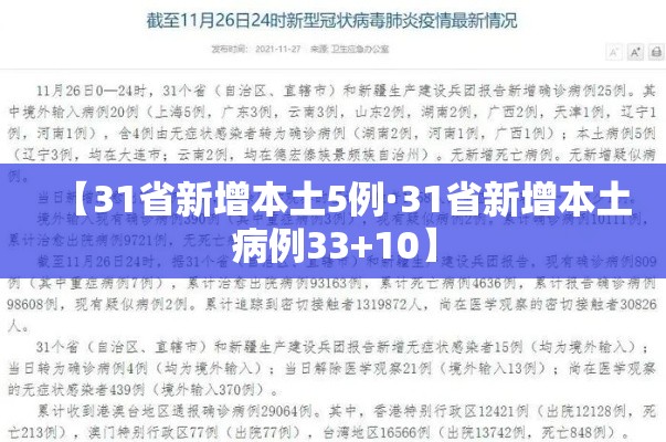 【31省新增本土5例·31省新增本土病例33+10】