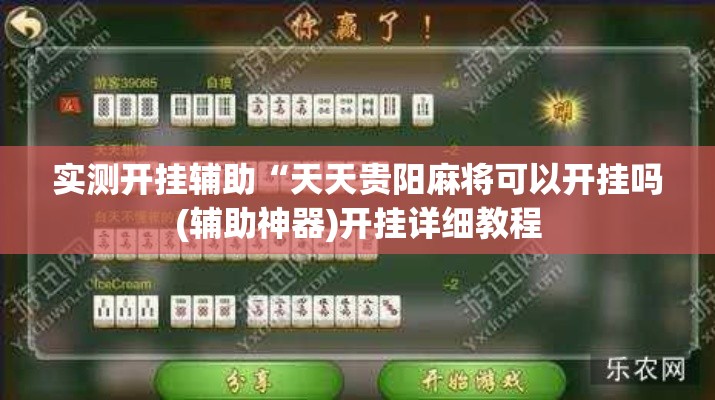 实测开挂辅助“天天贵阳麻将可以开挂吗(辅助神器)开挂详细教程 实测开挂辅助“天天贵阳麻将可以开挂吗(辅助神器)开挂详细教程