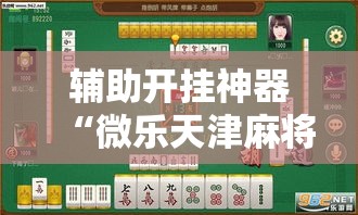 辅助开挂神器“微乐天津麻将怎么开挂”科技辅助神器手机版教程