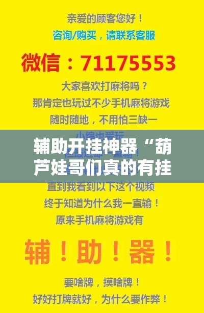 辅助开挂神器“葫芦娃哥们真的有挂吗	”透视开挂辅助教程