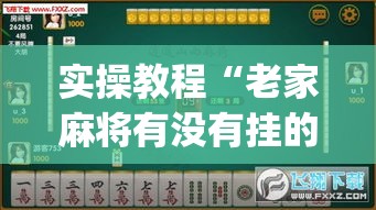 实操教程“老家麻将有没有挂的(辅助神器)开挂详细教程