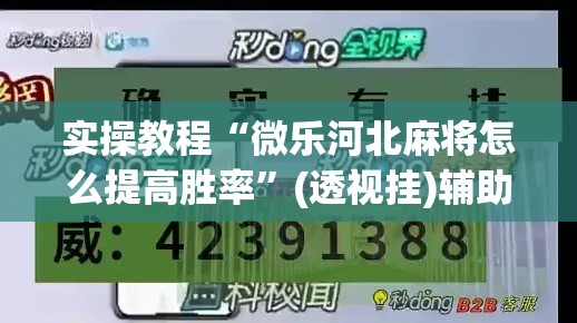 实操教程“微乐河北麻将怎么提高胜率”(透视挂)辅助透视教程