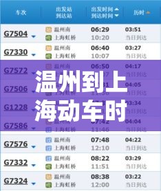 温州到上海动车时刻表›温州到上海动车时刻表查询