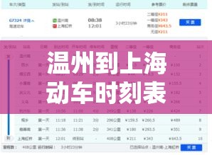 温州到上海动车时刻表›温州到上海动车时刻表查询
