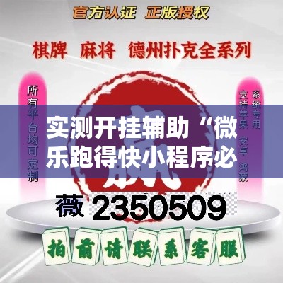 实测开挂辅助“微乐跑得快小程序必赢神器”科技辅助神器手机版教程
