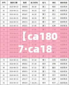 【ca1807·ca1807航班实时查询】