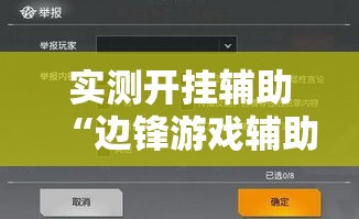 实测开挂辅助“边锋游戏辅助器”透视开挂辅助教程