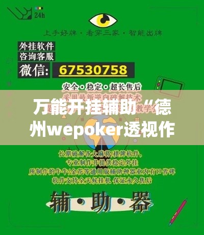 万能开挂辅助“德州wepoker透视作弊”科技辅助神器手机版教程