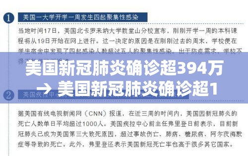 美国新冠肺炎确诊超394万 → 美国新冠肺炎确诊超182万
